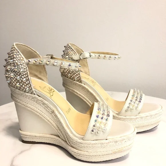 Christian Louboutin White Wedges - Picture 3 of 12